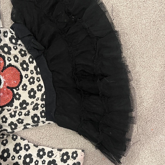 Good🎉 Condition FLAPADOODLES Floral Long Sleeve Dress with Black Tulle Skirt, 2T - Picture 9 of 13